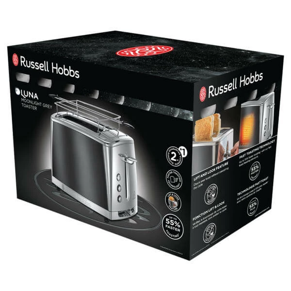 Vente flash 👍 Russell Hobbs Luna Moonlight Grey - Grille-pain 😀 2 Vente flash 👍 Russell Hobbs Luna Moonlight Grey - Grille-pain 😀 – Image 2
